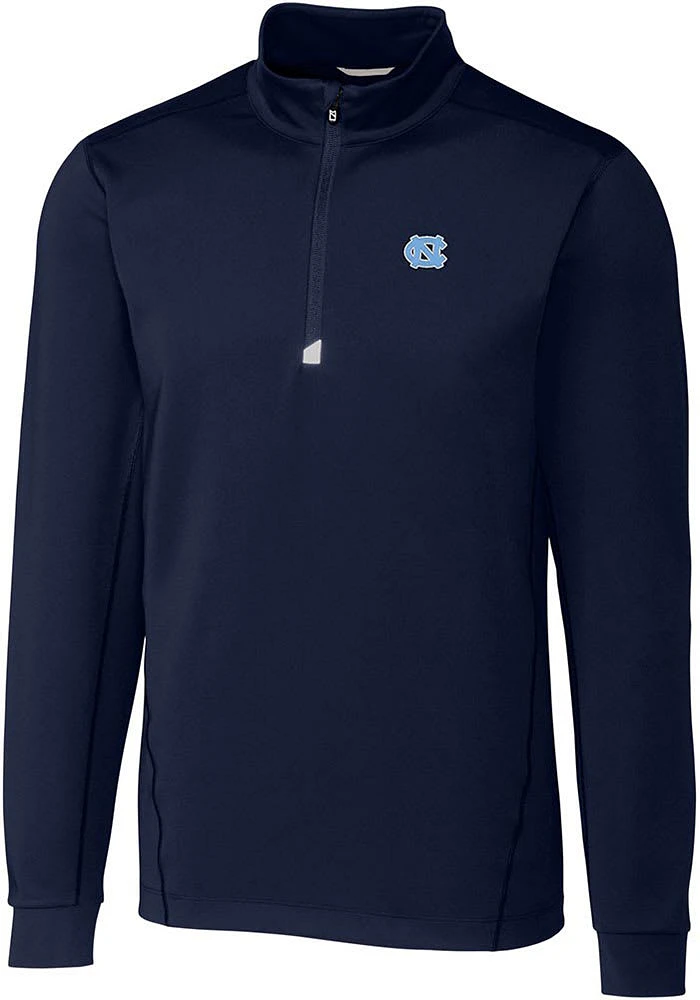 Cutter and Buck North Carolina Tar Heels Mens Navy Blue Traverse Stretch Big Tall Qtr Zip