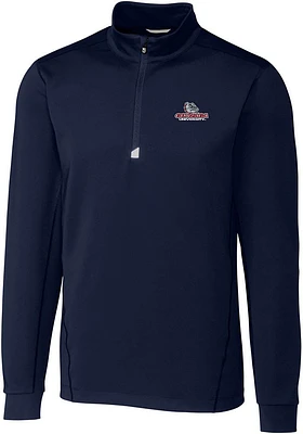 Cutter and Buck Gonzaga Bulldogs Mens Navy Blue Traverse Stretch Big Tall Qtr Zip
