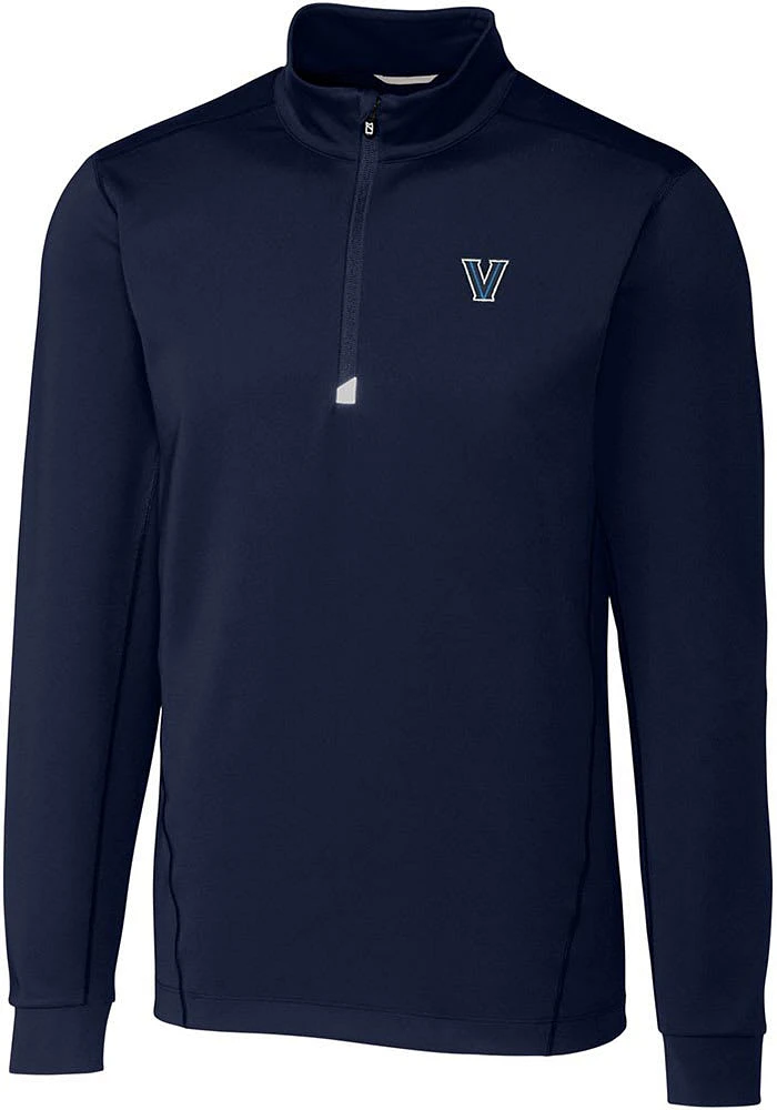 Cutter and Buck Villanova Wildcats Mens Navy Blue Traverse Stretch Big Tall Qtr Zip