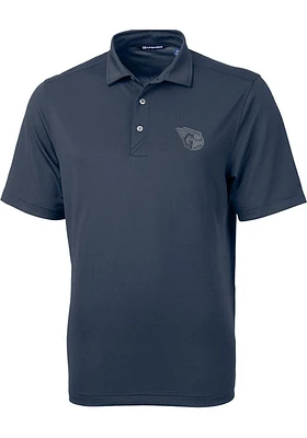 Cutter and Buck Cleveland Guardians Mens Navy Blue Virtue Short Sleeve Polo