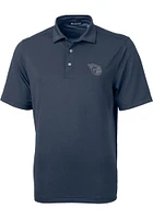 Cutter and Buck Cleveland Guardians Mens Navy Blue Virtue Short Sleeve Polo