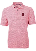 Cutter and Buck Boston Red Sox Mens Virtue Eco Pique Botanical Short Sleeve Polo