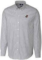Cutter and Buck Florida Gators Mens Charcoal Vault Stretch Oxford Stripe Long Sleeve Dress Shirt