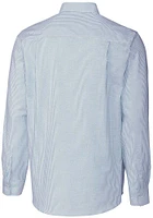 Cutter and Buck Georgetown Hoyas Mens Light Blue Stretch Oxford Stripe Long Sleeve Dress Shirt