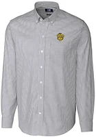 Cutter and Buck Missouri Tigers Mens Charcoal Stretch Oxford Stripe Long Sleeve Dress Shirt