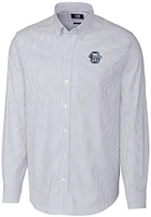 Cutter and Buck Penn State Nittany Lions Mens Light Blue Stretch Oxford Stripe Long Sleeve Dress S..
