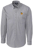 Cutter and Buck Baylor Bears Mens Charcoal Easy Care Gingham Long Sleeve Dress Shirt