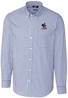 Cutter and Buck Delaware Fightin' Blue Hens Mens Easy Care Gingham Long Sleeve Dress Shirt