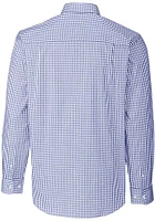 Cutter and Buck Fresno State Bulldogs Mens Blue Easy Care Gingham Long Sleeve Dress Shirt