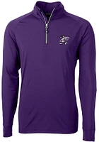 Cutter and Buck K-State Wildcats Mens Purple Adapt Stretch Willie Long Sleeve Qtr Zip Pullover