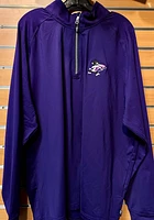 Cutter and Buck K-State Wildcats Mens Purple Adapt Stretch Willie Long Sleeve Qtr Zip Pullover