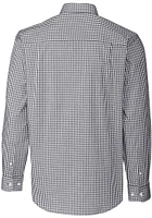 Cutter and Buck NC State Wolfpack Mens Charcoal Easy Care Gingham Long Sleeve Dress Shirt