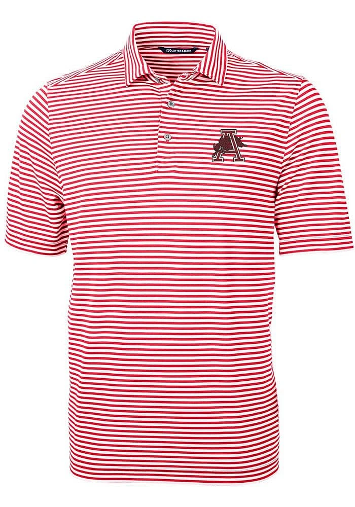 Cutter and Buck Arkansas Razorbacks Mens Red Virtue Short Sleeve Polo