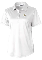 Cutter and Buck West Virginia Mountaineers Womens White Vault Prospect Textured Short Sleeve Pol..