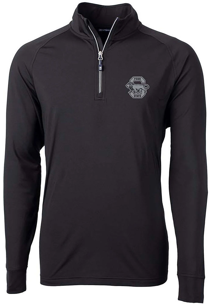 Cutter and Buck Penn State Nittany Lions Mens Black Adapt Stretch Long Sleeve Qtr Zip Pullover