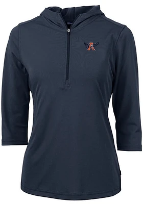 Cutter and Buck Auburn Tigers Womens Navy Blue Vault Virtue Eco Pique Hooded Sweatshirt