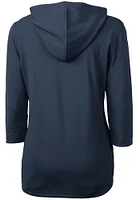 Cutter and Buck Georgetown Hoyas Womens Navy Blue Vault Virtue Eco Pique Hooded Sweatshirt