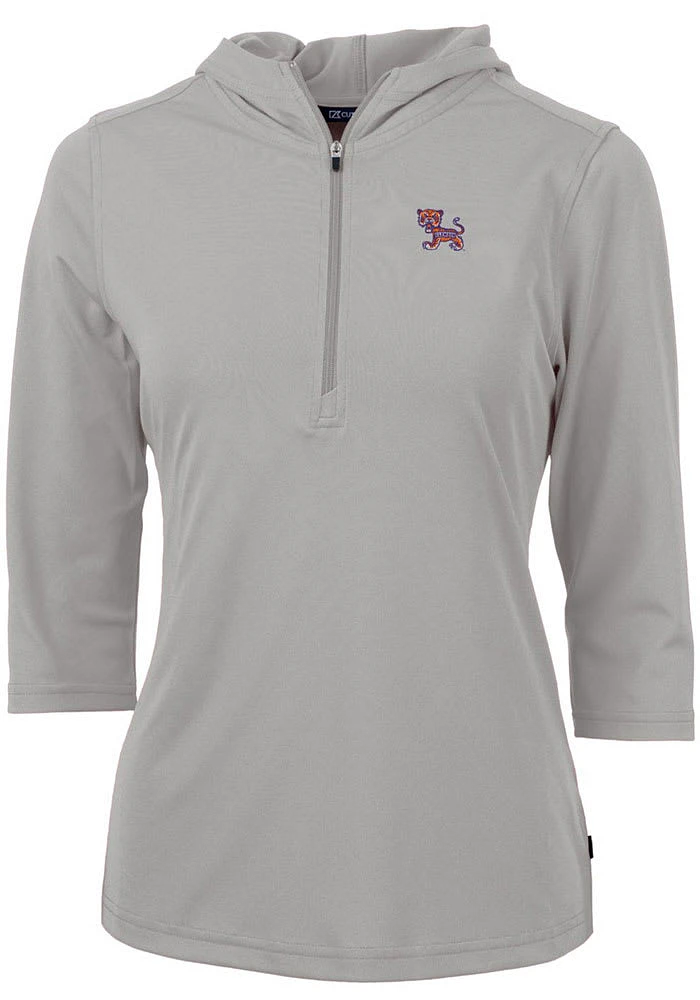 Cutter and Buck Clemson Tigers Womens Vault Virtue Eco Pique Hooded Sweatshirt