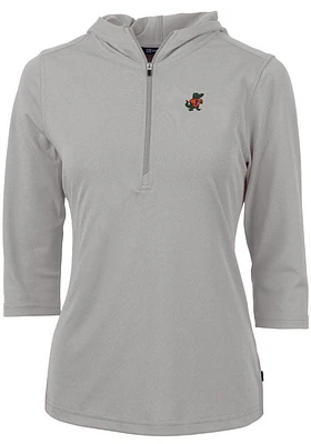 Cutter and Buck Florida Gators Womens Grey Vault Virtue Eco Pique Hooded Sweatshirt