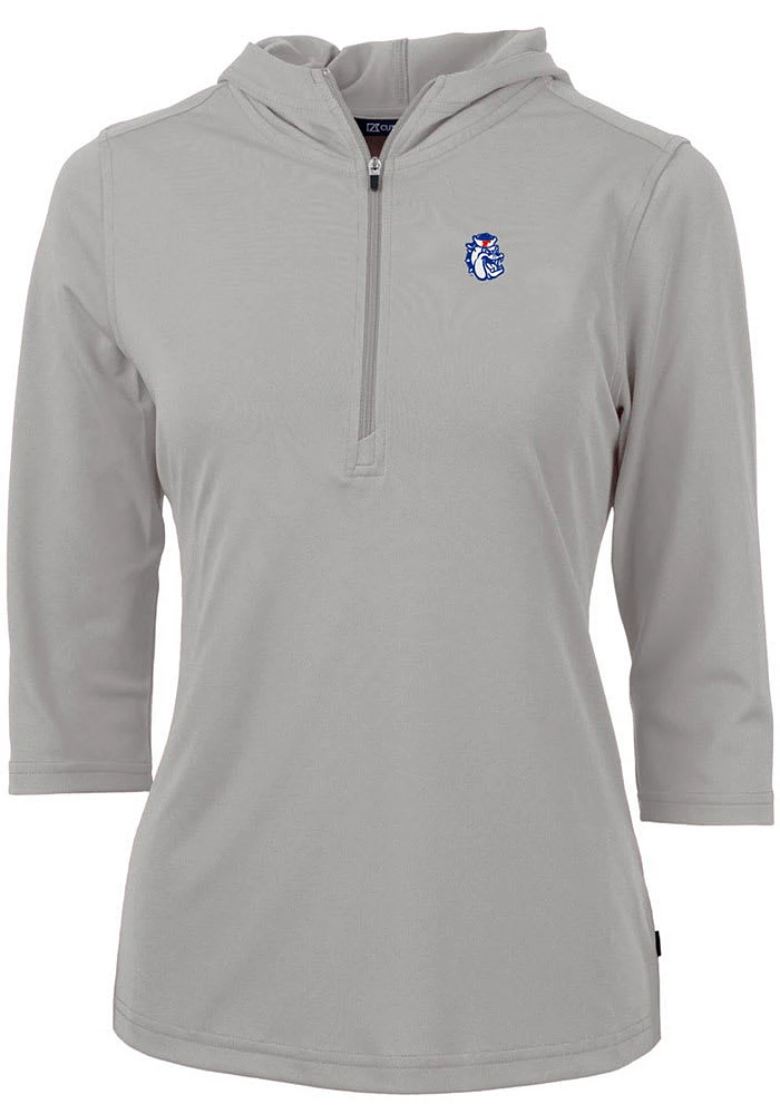 Cutter and Buck Fresno State Bulldogs Womens Vault Virtue Eco Pique Hooded Sweatshirt