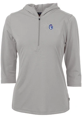 Cutter and Buck Fresno State Bulldogs Womens Vault Virtue Eco Pique Hooded Sweatshirt