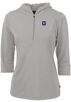 Cutter and Buck Georgetown Hoyas Womens Grey Vault Virtue Eco Pique Hooded Sweatshirt