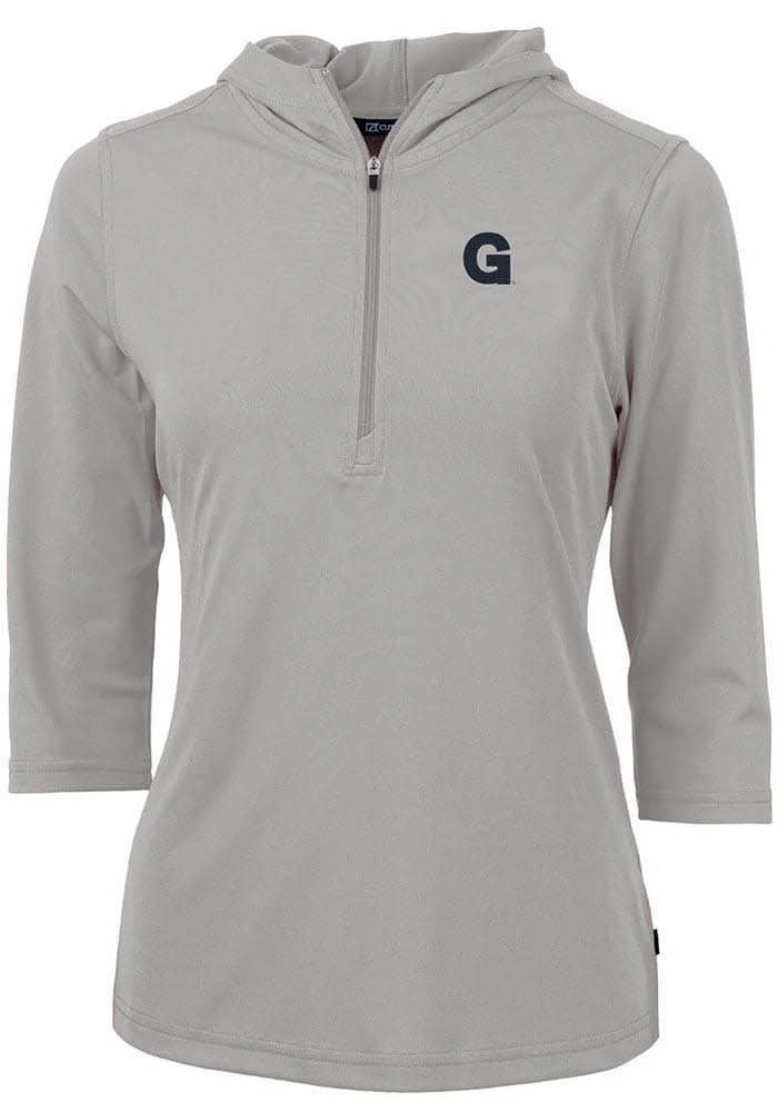Cutter and Buck Gonzaga Bulldogs Womens Vault Virtue Eco Pique Hooded Sweatshirt