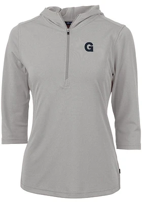 Cutter and Buck Gonzaga Bulldogs Womens Vault Virtue Eco Pique Hooded Sweatshirt