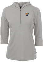 Cutter and Buck Illinois Fighting Illini Womens Grey Virtue Eco Pique Hooded Sweatshirt