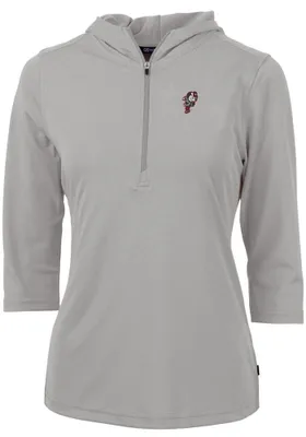 Cutter and Buck Ohio State Buckeyes Womens Grey Virtue Eco Pique Hooded Sweatshirt