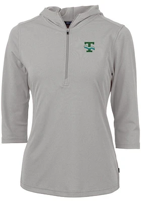 Cutter and Buck Tulane Green Wave Womens Vault Virtue Eco Pique Hooded Sweatshirt