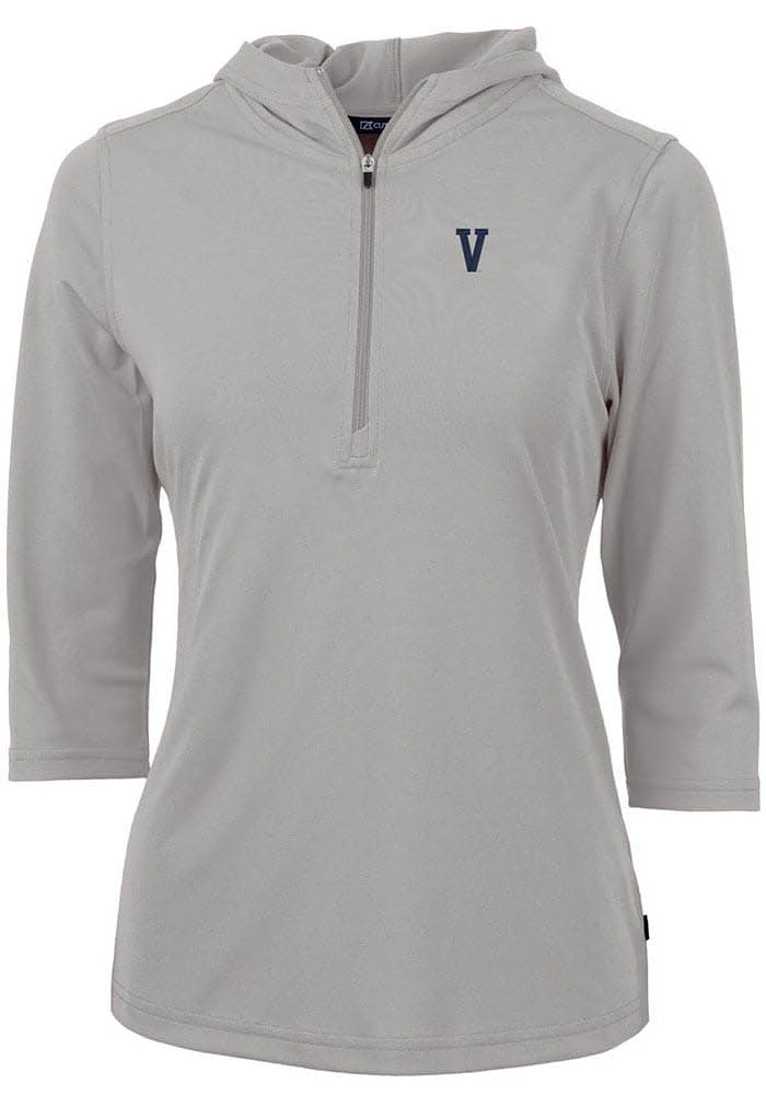 Cutter and Buck Villanova Wildcats Womens Vault Virtue Eco Pique Hooded Sweatshirt
