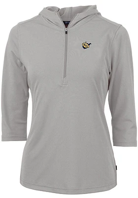 Cutter and Buck West Virginia Mountaineers Womens Vault Virtue Eco Pique Hooded Sweatshirt