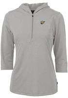 Cutter and Buck West Virginia Mountaineers Womens Vault Virtue Eco Pique Hooded Sweatshirt