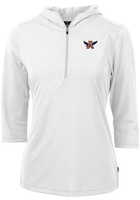 Cutter and Buck Auburn Tigers Womens White Vault Virtue Eco Pique Hooded Sweatshirt