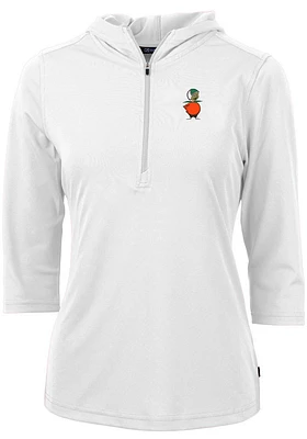 Cutter and Buck UCF Knights Womens White Vault Virtue Eco Pique Hooded Sweatshirt