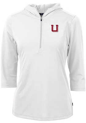 Cutter and Buck Utah Utes Womens White Vault Virtue Eco Pique Hooded Sweatshirt