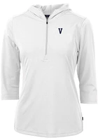 Cutter and Buck Villanova Wildcats Womens White Vault Virtue Eco Pique Hooded Sweatshirt