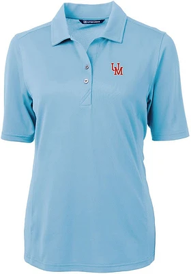 Cutter and Buck Ole Miss Rebels Womens Blue Vault Virtue Eco Pique Short Sleeve Polo Shirt