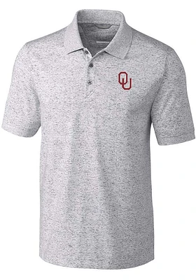 Cutter and Buck Oklahoma Sooners Mens Grey Advantage Space Dye Short Sleeve Polo