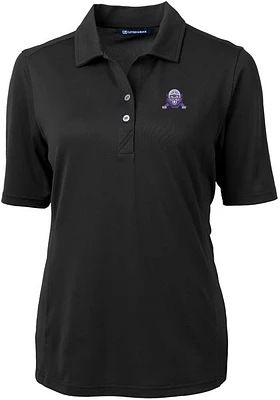 Womens Northwestern Wildcats Cutter and Buck Virtue Eco Pique Short Sleeve Polo Shirt