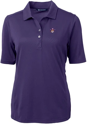 Cutter and Buck East Carolina Pirates Womens Virtue Eco Pique Short Sleeve Polo Shirt