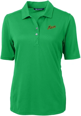 Cutter and Buck George Mason University Womens Virtue Eco Pique Short Sleeve Polo Shirt