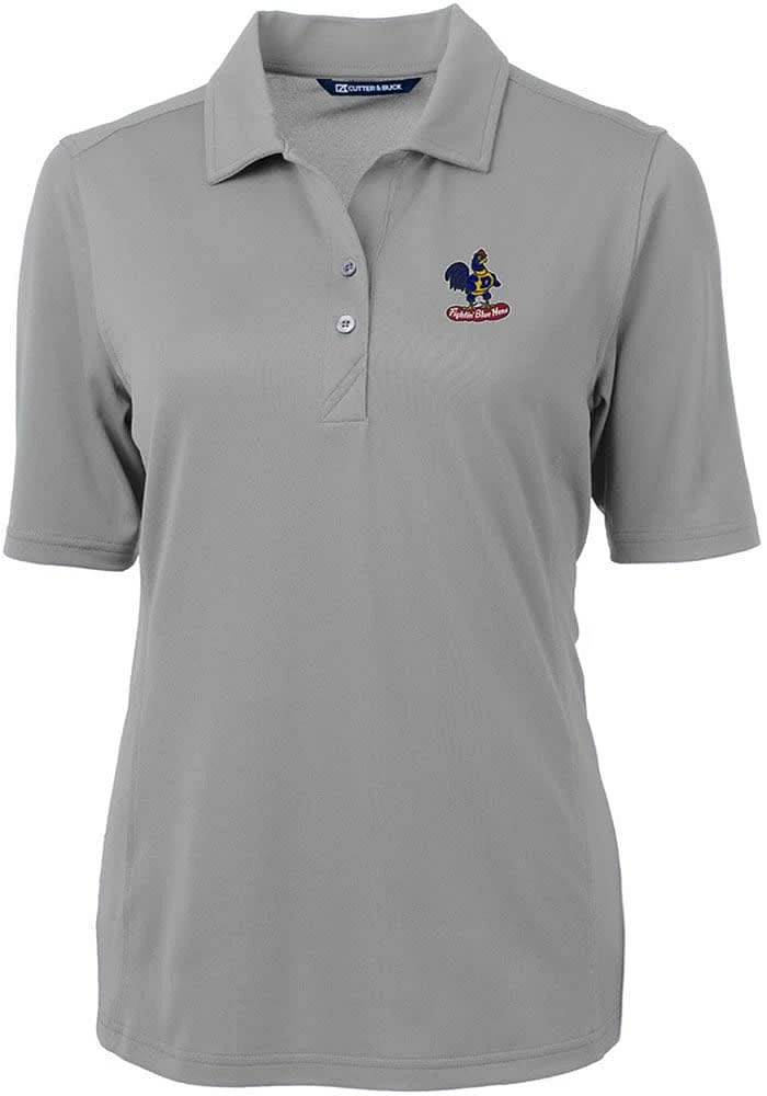 Cutter and Buck Delaware Fightin' Blue Hens Womens Virtue Eco Pique Short Sleeve Polo Shirt