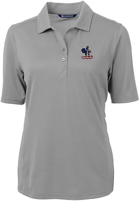 Cutter and Buck Delaware Fightin' Blue Hens Womens Virtue Eco Pique Short Sleeve Polo Shirt