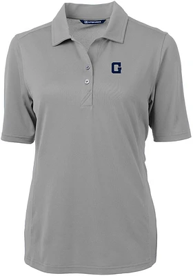 Cutter and Buck Georgetown Hoyas Womens Virtue Eco Pique Short Sleeve Polo Shirt