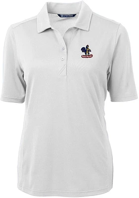 Cutter and Buck Delaware Fightin' Blue Hens Womens Virtue Eco Pique Short Sleeve Polo Shir