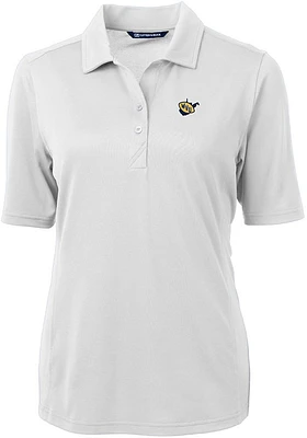 Cutter and Buck West Virginia Mountaineers Womens Virtue Eco Pique Short Sleeve Polo Shirt