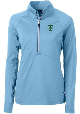 Cutter and Buck Tulane Green Wave Womens Adapt Eco Qtr Zip