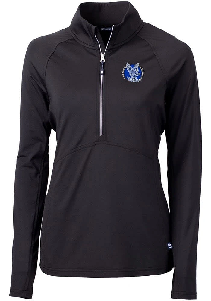 Cutter and Buck Air Force Falcons Womens Black Vault Adapt Eco Qtr Zip